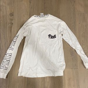 PINK longsleeve white shirt